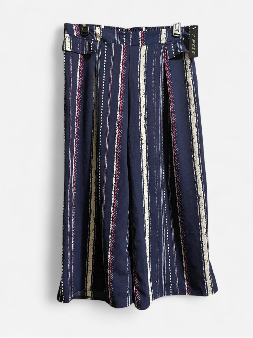 Anode Navy Striped Cropped Wide-Leg Pants